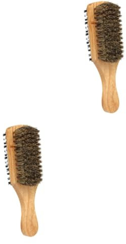 MAGICLULU 2 Stück Bartbürste Für Herren Doppelseitige Borsten Für Die Bartpflege Holzgriff Tragbare Größe Styling-maker Vatertag Bärtige Väter