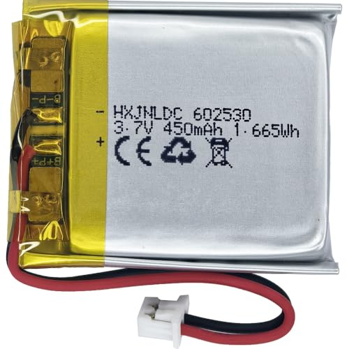 DC 3,7 V 450 mAh 602530 Uppladdningsbart litiumpolymerbatteri Lämpligt för att ersätta inbyggda 2-trådsbatterier i 3,7–5 V elektroniska enheter och LED-lampor