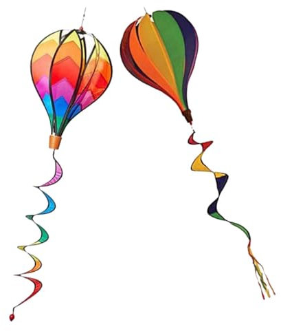 PHENOFICE 2stücke Heißluftballon Wind Spinner Garten Hängen Windräder Dekorationen Spiral Ornamente Außen Innen Blumenbeet Garten Partys Laden Gestaltung