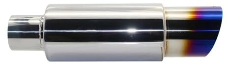 Auspuffrohr Universal Auto Auspuffrohr Schalldämpfer Endrohr Edelstahl Schnittstelle 51 57 63MM Auspuffanlage Ende Auspuff Endrohr(002 Blue 63mm)