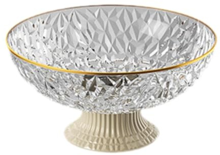 YWJLQH Frutero con Base Bandeja Decorativa Orificios de Drenaje Soporte Multifuncional de Pet Adecuado para Servir Frutas Verduras O Dulces en Cocina, Plato de Fruta de Cristal, Individual