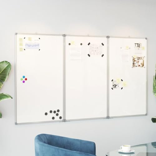 Furniture Select - Magnetisches Whiteboard, faltbar, 150 x 100 x 1,7 cm, Aluminium