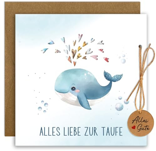Happirra Geldgeschenke Verpackung Taufe Geschenk Junge, Taufkarte Junge Geldgeschenk Taufe mit Umschlägen, Taufgeschenke Jungen Patenkind Glückwunschkarten zur Taufe, Geschenk Taufe Junge