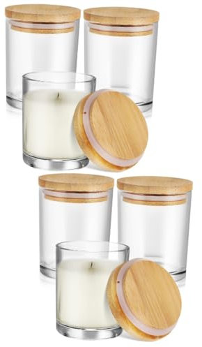 Tofficu 3piezas Candelabro De Frasco Transparente Recipientes De Vidrio Con Tapa Para Guardar Velas De Té y Cosméticos Para Decoración De Mesa