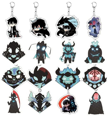 16 Pack Solo Levelings Schlüsselanhänger Anime Figur Cosplay Zubehör Solo Levelings Anhänger Deko, Acryl