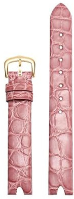 hoosouk Lederarmband für OMEGA De Ville Lederarmband V-förmige Öffnung Schraubstange Damenuhr(Light pinkg)