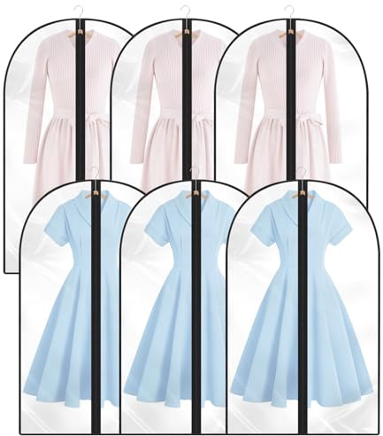 Kleidersack,6 Stück Kleidersäcke 60 * 100cm mit Reißverschluss,Transparent Anzug Aufbewahrung,für Anzüge Kleider Mäntel Sakkos Hemden Abendkleider Anzugsack Kleiderhülle