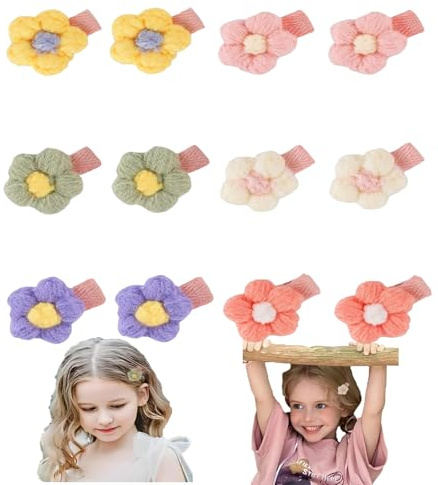 12 Stück Baby Haarspangen,Haarspange Baby Haarschmuck,Blumenspangen,Plüsch Blume Haarspangen,Niedliche Rutschfeste Haarschmuckstücke,Modischer Kleiner Haarschmuck,Geeignet Für Babys Mädchen Und Frauen