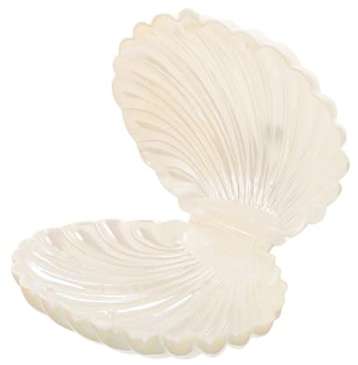 Hemobllo Plateau à Bijoux De Coquillage Nacré En Résine Blanc, Organiseur De Clés Et Boîtes à Dragées Polyvalents, Accessoire Décoratif Pour Bureau Et Entrée