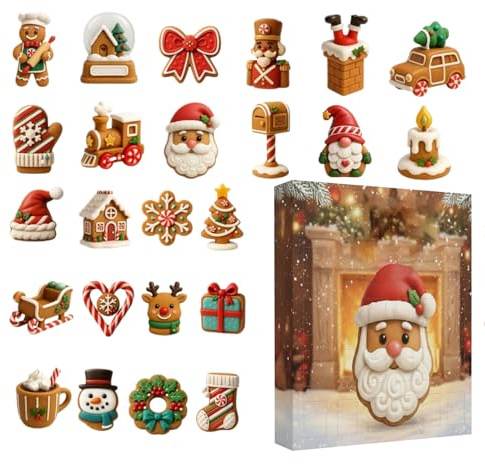 2025 Christmas Decorations, 2D Acrylic Seasonal Decor | 24 Days Calendar with Hanging Pendants | For Decorators Home Door Living Room Bedroom Wall Garden Window Sill
