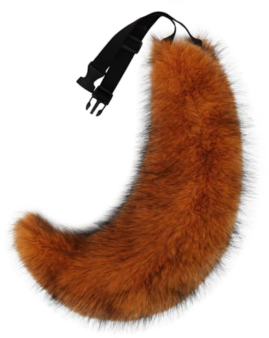 hbbhml Flauschiger Kunstfell Wolfsfuchsschwanz aus Plüsch als Accessoire für Halloween Kostüme