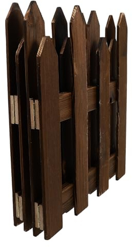 WRITWAA Recinzione in Legno Anticorrosivo da Giardino Medio 29X34X120 CM, Recinzione Divisoria per Prato e Cortile, Decorazione Esterna Flessibile per Aiuole, Balconi e Spazi Verdi