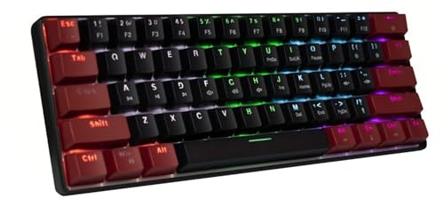Mekaniskt tangentbord 61 tangenter gaming bärbar kompakt trådbunden för affärskontor skrivning ergonomisk design avtagbar kabel bakgrundsbelysningseffekter
