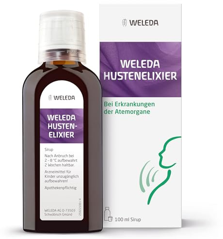 WELEDA Hustenelixier - Hustensaft gegen Husten und Reizhusten - 100 ml | Hustenstiller & Schleimlöser bei Husten & Hustenreiz, für Erwachsene & Kinder ab 1 Jahr, mit Heilpflanzen wie Thymian & Anis