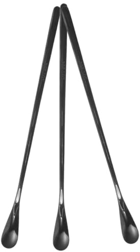 Veemoon Lot de 3 Cuillères à Nourriture pour Reptiles 19 Cm en Acier Inoxydable Noir, Réutilisables, Dose Précise pour Lézards et Petits Animaux, Outil Hygiène Pratique pour Reptiles