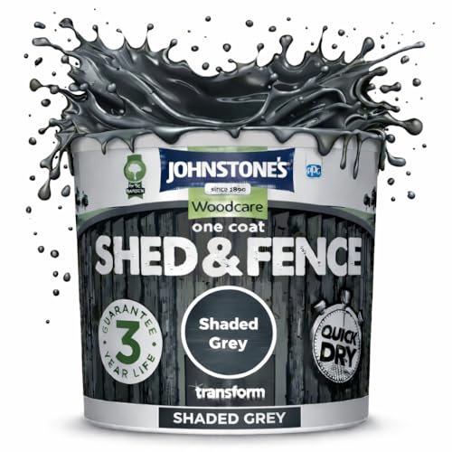 One Coat Quick Dry Shed & Fence Treatment 5L – Exterior Wood Protection for Sheds, Fences & Garden Timber – Shaded Grey Finish