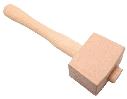 Träklubba – 25 x 8,5 x 6 cm multifunktionell snickarhammare | träbearbetningsverktyg | bärbar trähammare, träbearbetningsklubba för att installera föremål, slående mejslar