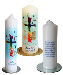 Taufkerze/Kommunionkerze,Konfirmationskerze Regenbogenkreuz,Anker - Name,Datum**Junge Mädchen B076ZQ4XKD