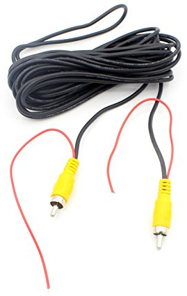 LoongGate Macchina fotografica di backup Cavo video RCA - Telecamera posteriore di parcheggio posteriore RCA Video a colori maschio Cavo adattatore maschio con cavo di rilevamento (12m / 39ft)