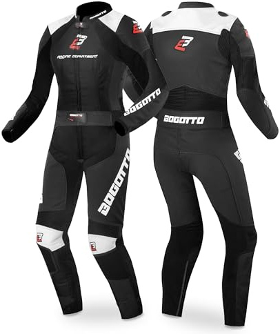 Bogotto Losail 2-Teiler Damen Motorrad Lederkombi, schwarz/weiß, 44