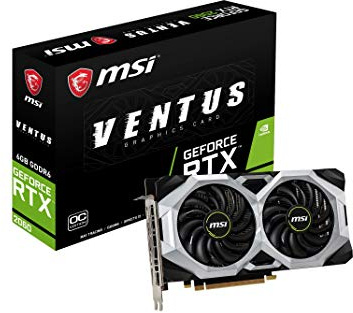 MSI GeForce RTX 2060 Ventus 6G OC - Tarjeta gráfica (diseño Dual Fan Thermal, 6GB GDDR6, 192-bit, 7680 x 4320 Pixeles, PCI Express x16 3.0)