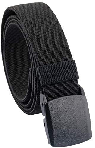 KYEYGWO Elastischer Stretch-Freizeitgürtel, Herren Tactical Hiking Belt aus Kunststoffschnalle, #1-schwarz