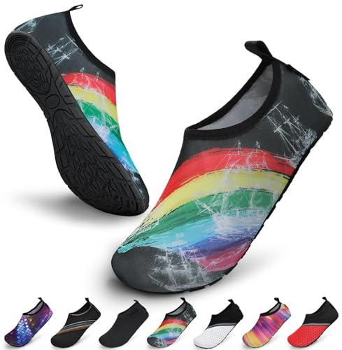SAGUARO Unisex Badeschuhe Schwimmschuhe Wassersportschuhe, Schnell Trocknend rutschfest Leicht, Gr. 36-47