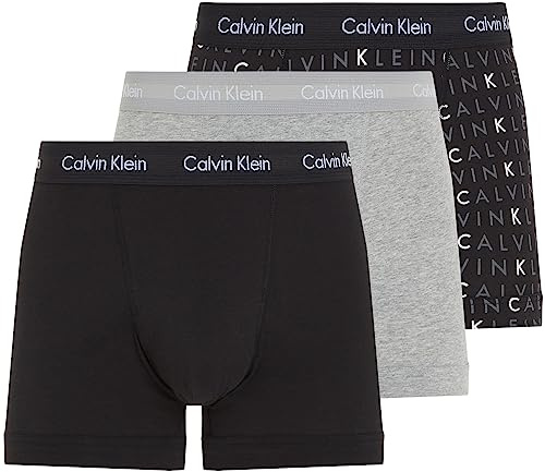 Calvin Klein herr Trunk Trunk 3pk 0000u2662g, Flerfärgad (svart/grå Heather/Subdued Logo), M