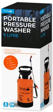 Simply PPS05 Portable 5L Pressure Washer - Lightweight & Durable for Vehicles, Gardens & Decking