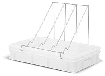 LYSON Entdeckelungsgeschirr Entdeckelungswanne aus Kunststoff mit Kunststoffsieb und Universalrahmenständer aus Edelstahl Imkereibedarf Imkerausstattung 10 cm hoch