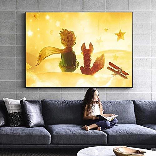104Tdfc Rahmenlos Bild 60x80 cm auf Leinwand Film vom kleinen Prinzen Kunstdruck 1 Teile Bild Auf Leinwand Leinwandbilder Wandkunst Büro Dekoration Leinwanddruck Malerei