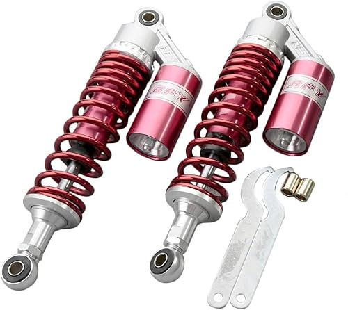 Hegeiisy 320mm 12.5 pulgada 7mm primavera Amortiguador de aire universal para motocicleta, suspensión trasera, ATV, quad, scooter, bici de la suciedad para CBR600 CBR400 CB500 YZF XC EXC XCF Rojo