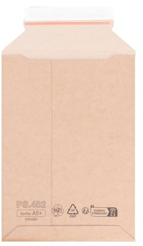 verpacking Wellpappversandtaschen Braun 200 x 280 mm - A5+ [Größe und Stückzahl wählbar] Versandtasche Pappe selbstklebend 25 Stück
