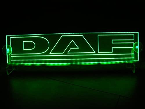 Sertplas Plaque de camion lumineuse adaptée au pare-brise, intérieur de votre cabine, couleur verte, convient à tous les modèles DAF., Vert