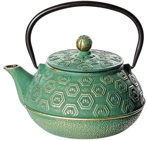 teemando® Kanne Hebei Gusseisen, grün-gold mit Edelstahlsieb, 0,8 l China