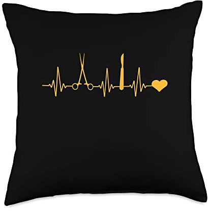 Surgical Scalpel Heartbeat Surgeon Throw Pillow