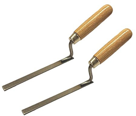 2 x Finger Pointing Trowel 12 mm - 0.47 inch Spring Carbon Steel Tuck with Wooden Handle (12mm Pair)
