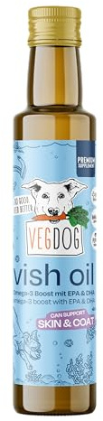 VEGDOG Vish Oil, hypoallergen, Nahrungsergänzung, vegan, Omega-3, 250ml