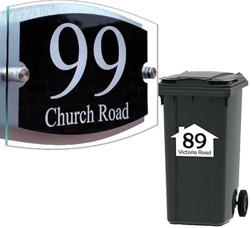 LED Solar House Numbers Plaques Door Signs Street Names Numbers Customised Sign Plaque