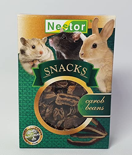Natural Snacks for Rodents and Rabbits Carob Beans 60g Flavour Hamster Mouse Chinchilla Guinea Pig Degu Rat Gerbil Treats Supplementary Food