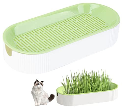 Bei Grass Pflanzer, Tablett Plastik Catnip Cat Grass Box Boden freie Katzenpflanze Pflanzkasten Kindergartenkatze für Katze, Hunde und andere Haustiere (kein Gras)