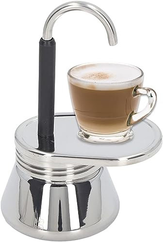 LIYJTK Stovetop Single Spout Espresso Maker,220ML Stainless Steel Mini Stovetop Espresso Percolator Italian Type Espresso Cup Coffee Maker,Use on Stove At Home or Camping