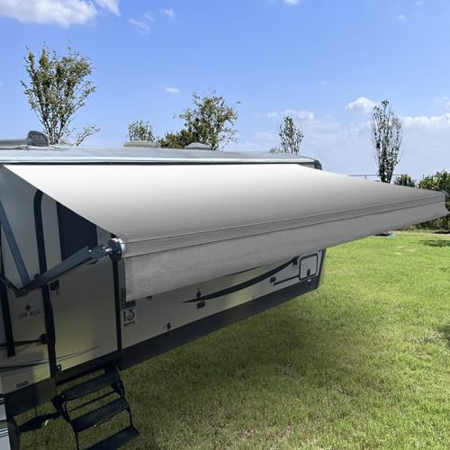 SHADEPLUS Repuesto de tela para toldo de caravana, repuesto de toldo de caravana, 16 onzas, resistente al agua, vinilo universal, repuesto para todas las marcas de cámper, remolque, toldos de