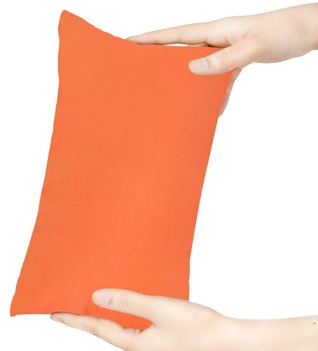 Winmany Mini cuscino da viaggio 28 x 17,8 cm, piccolo cuscino da viaggio in tinta unita con federa per adulti, cani, lavabile in lavatrice (arancione)
