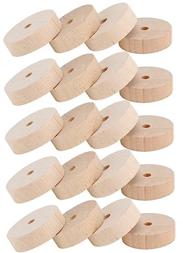 Gatuida 20stücke Teiliges Kleine Holzräder Unlackiert Für Diy Bastelprojekte Vielseitig Einsetzbar Als Spielzeugzubehör Für Kreative Junge Mädchen Und Handwerksarbeiten Mit Dicke Innendurc
