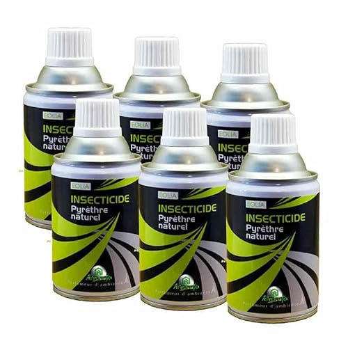 Pack d'Aérosols au Pyrèthre Végetal 6x250ml Anti mouches, moucherons, moustiques, mites, puces, punaises de lit, etc... Insectes volants et rampants. (6)