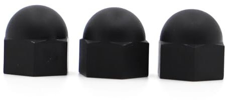 HEXHUASR DIN1587 M3 M4 M5 M6 M8 M10 M12 Weiß Schwarz Nylon Hutmuttern Kunststoff Dekorative Abdeckung Halbkreis Hutmutter (Color : Black, Size : M12 5pcs)