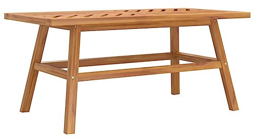 HETFTJN Garten Beistelltisch Gartentische Biertischgarnitur Angeltisch - Couchtisch 100x50x45 cm Massivholz Akazie für Terrasse Innenhof Garten Outdoor