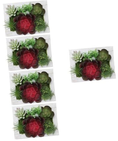 Alipis 5 STK Nachgemachte Pflanzen sukulentenpflanzen künstlich kunstpflanze wanddeckoration House Plants wanddeko Heimdekoration saftiges Wandkunst- Wandanhänger Holz Colorful