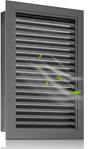 Zepoty 12” X 18 Aluminum Alloy Gable Vent, Enhanced Airflow Attic Vents, Ideal for Tool Shed, Exterior Wall, Crawl Space, Houses, and Garage, Vent Opening: 10 x 16 (Gray)
